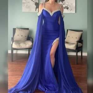Portia & Scarlett royal blue pageant evening gown or formal gala gown